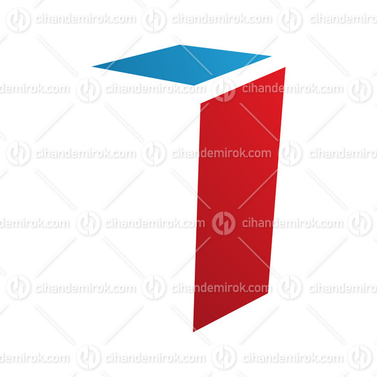 Red and Blue Folded Letter I Icon