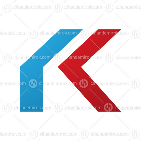 Red and Blue Folded Letter K Icon