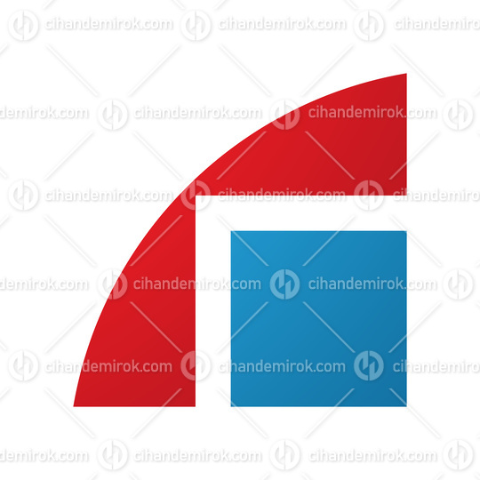 Red and Blue Geometrical Letter R Icon