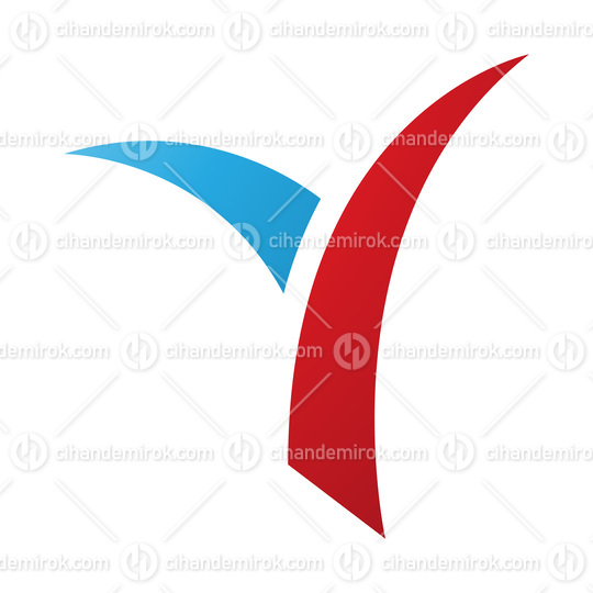 Red and Blue Grass Shaped Letter Y Icon