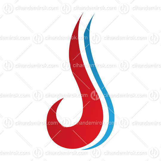 Red and Blue Hook Shaped Letter J Icon