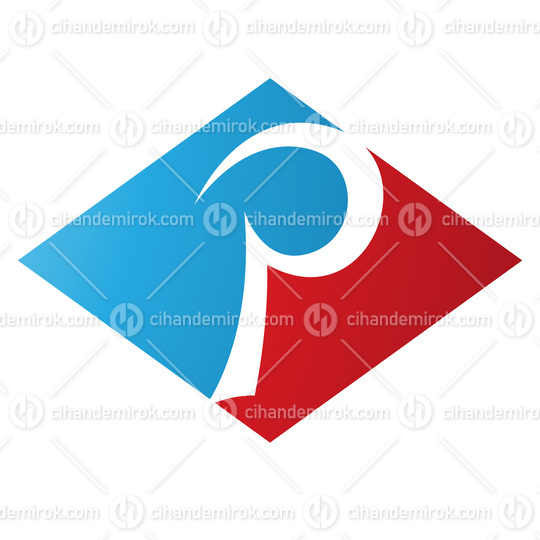 Red and Blue Horizontal Diamond Letter P Icon