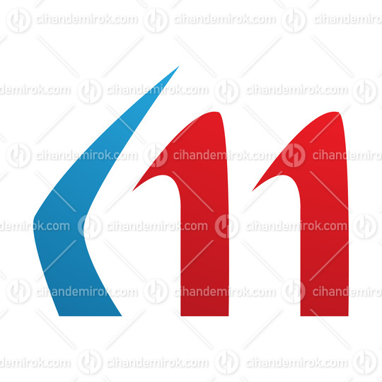 Red and Blue Horn Shaped Letter M Icon