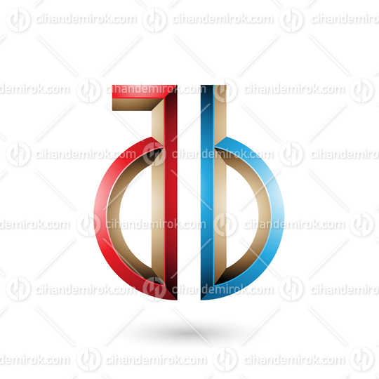 Red and Blue Key-like Symbol of Letters A and B