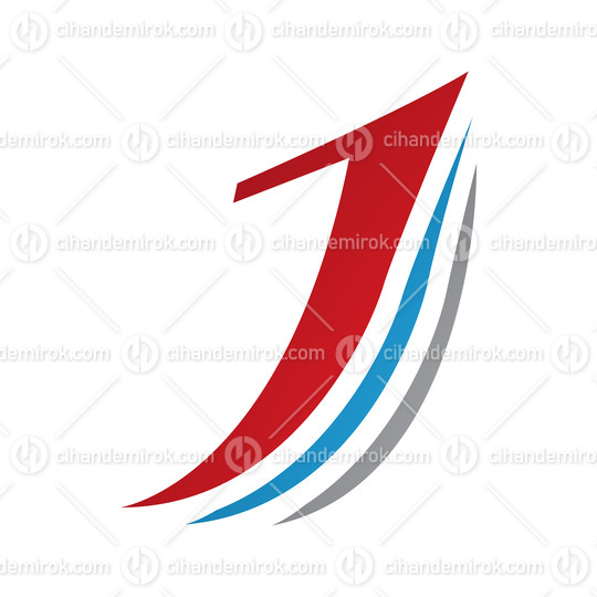 Red and Blue Layered Letter J Icon