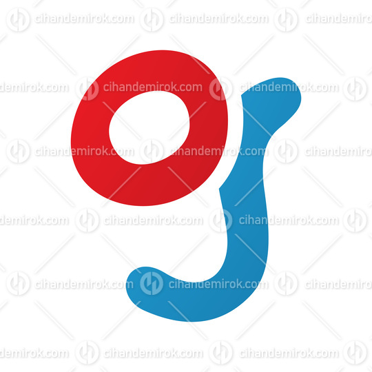 Red and Blue Letter G Icon with Soft Round Lines
