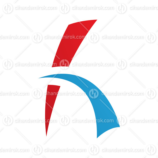 Red and Blue Letter H Icon with Spiky Lines