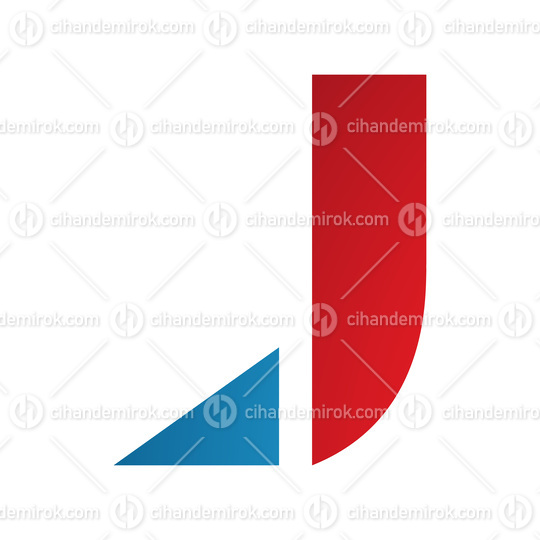Red and Blue Letter J Icon with a Triangular Tip