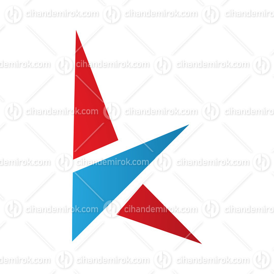 Red and Blue Letter K Icon with Triangles