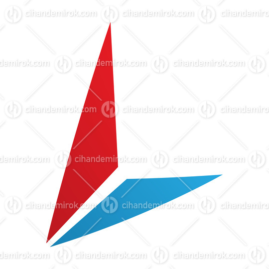 Red and Blue Letter L Icon with Triangles