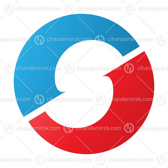Red and Blue Letter O Icon with an S Shape in the Middle
