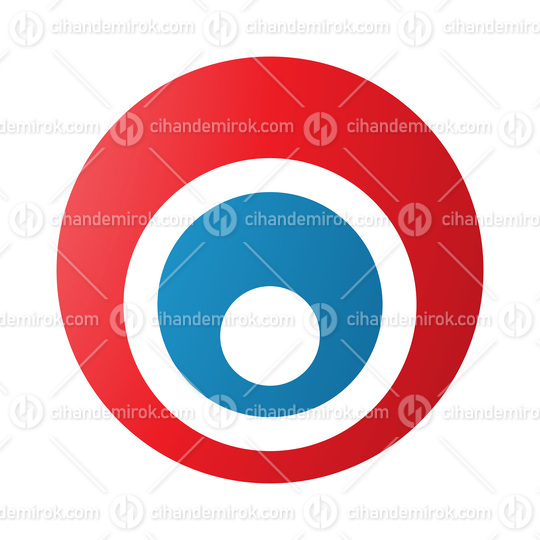 Red and Blue Letter O Icon with Nested Circles
