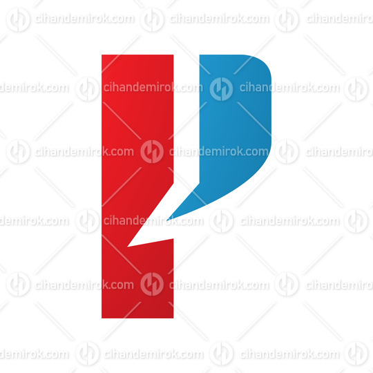 Red and Blue Letter P Icon with a Bold Rectangle