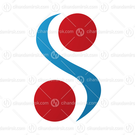 Red and Blue Letter S Icon with Spheres