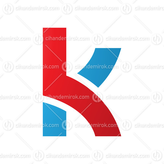 Red and Blue Lowercase Letter K Icon with Overlapping Paths