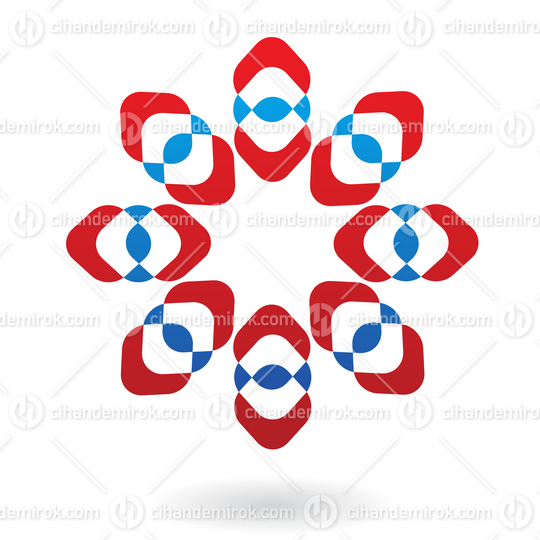 Red and Blue Ornamental Abstract Logo Icon