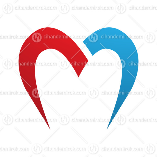 Red and Blue Parachute Shaped Letter M Icon