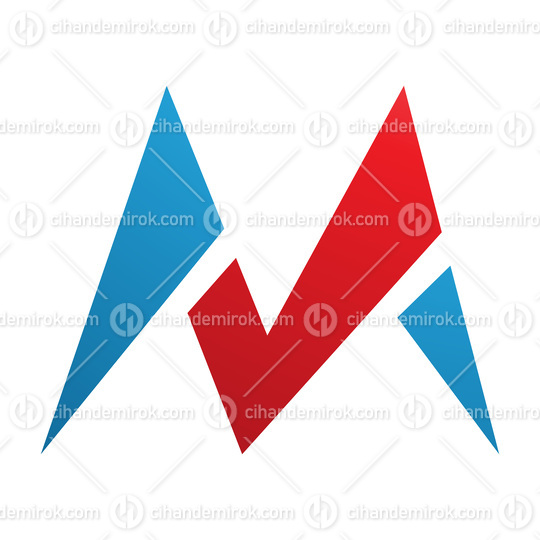 Red and Blue Pointy Tipped Letter M Icon