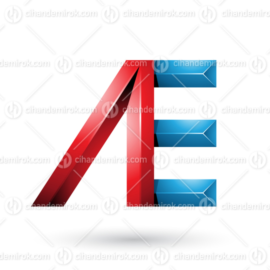 Red and Blue Pyramid Like Dual Letters of A and E