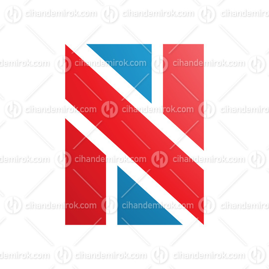Red and Blue Rectangle Shaped Letter N Icon