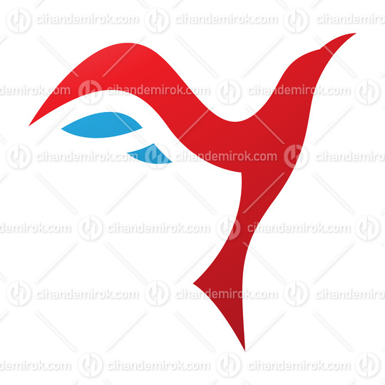 Red and Blue Rising Bird Shaped Letter Y Icon