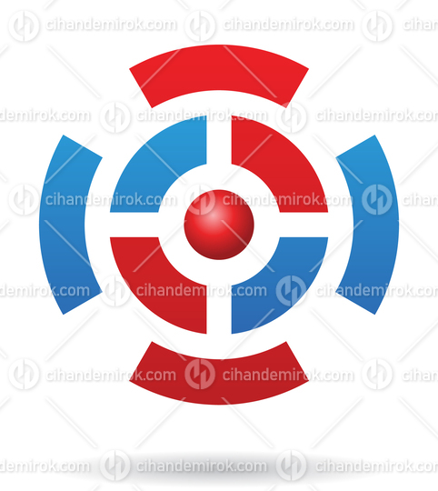 Red and Blue Round Rectangular Abstract Logo Icon