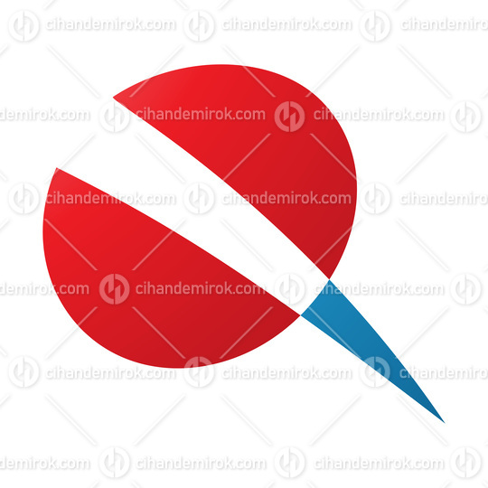 Red and Blue Screw Shaped Letter Q Icon