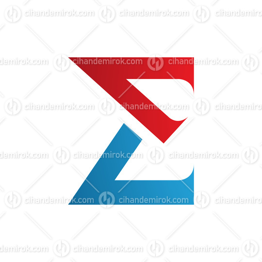 Red and Blue Sharp Elegant Letter E Icon