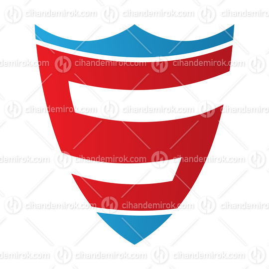 Red and Blue Shield Shaped Letter S Icon