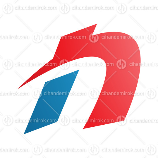 Red and Blue Spiky Italic Letter N Icon