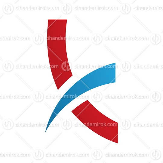 Red and Blue Spiky Lowercase Letter K Icon