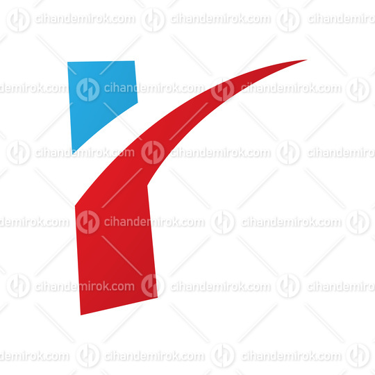 Red and Blue Spiky Shaped Letter R Icon