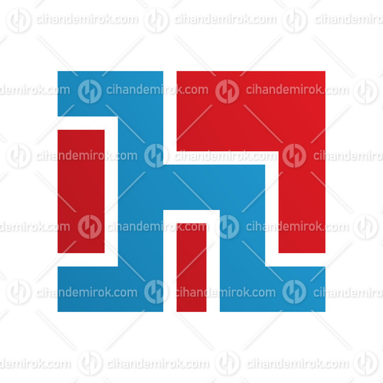 Red and Blue Square Shaped Letter H Icon
