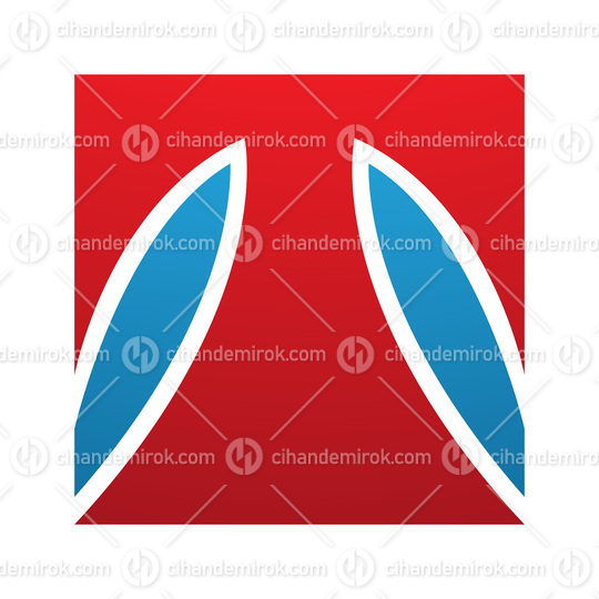 Red and Blue Square Shaped Letter T Icon
