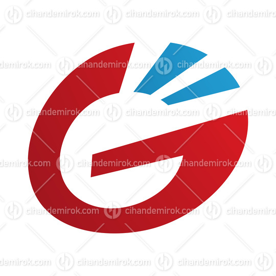 Red and Blue Striped Oval Letter G Icon