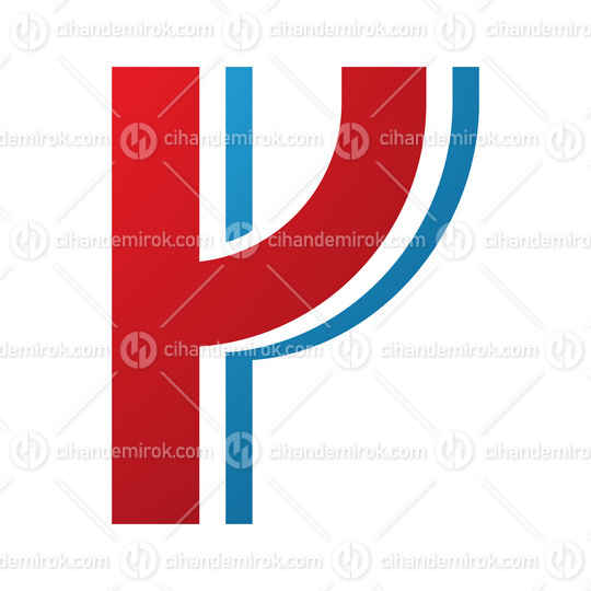 Red and Blue Striped Shaped Letter Y Icon