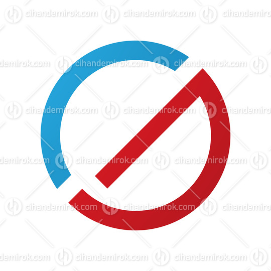 Red and Blue Thin Round Letter G Icon