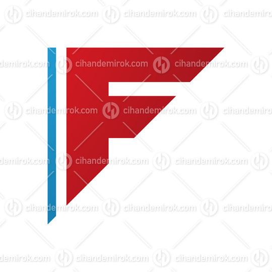 Red and Blue Triangular Letter F Icon