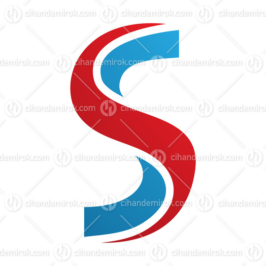 Red and Blue Twisted Shaped Letter S Icon