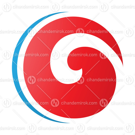 Red and Blue Whirl Shaped Letter O Icon