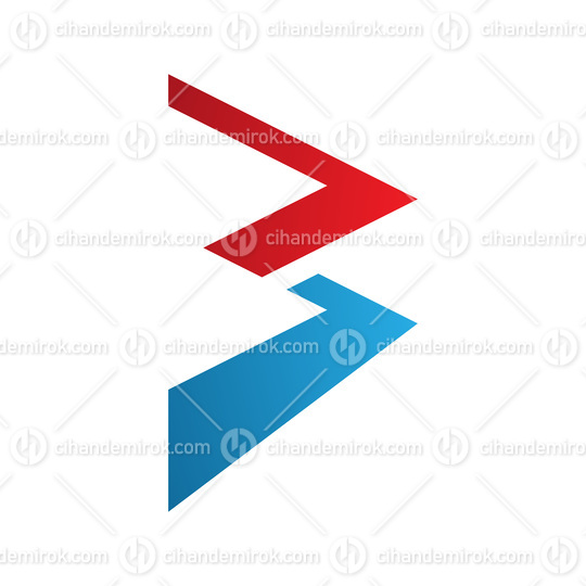 Red and Blue Zigzag Shaped Letter B Icon