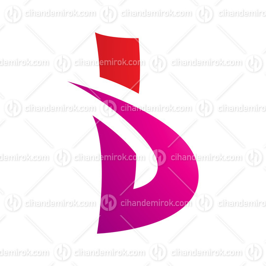 Red and Magenta Bold Spiky Letter B Icon