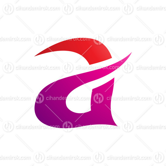 Red and Magenta Curvy Spikes Letter A Icon