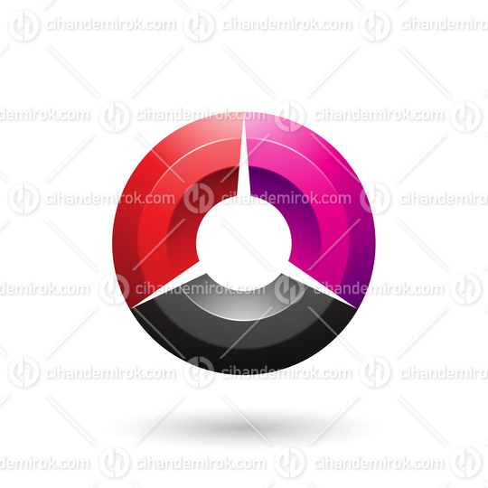 Red and Magenta Glossy Shaded Circle Vector Illustration