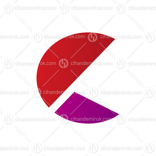 Red and Magenta Letter C Icon with Half Circles