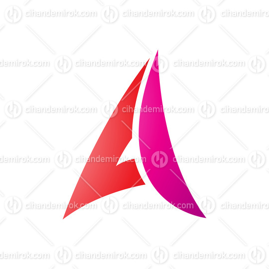 Red and Magenta Paper Plane Shaped Letter A Icon