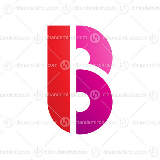 Red and Magenta Round Disk Shaped Letter B Icon