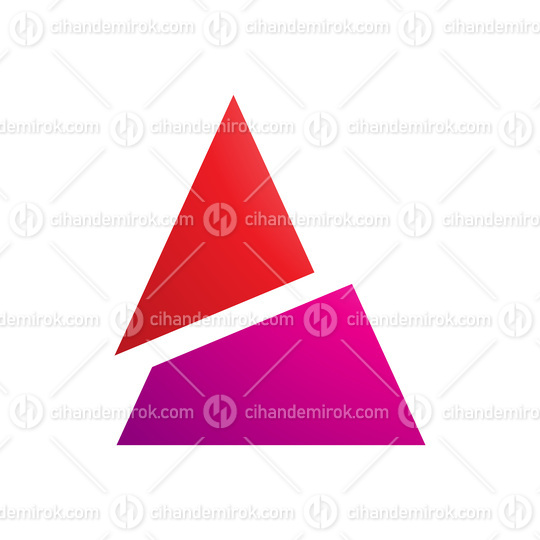 Red and Magenta Split Triangle Shaped Letter A Icon
