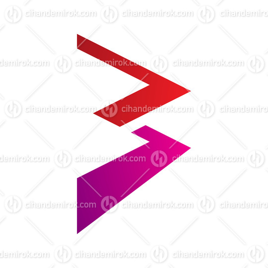 Red and Magenta Zigzag Shaped Letter B Icon
