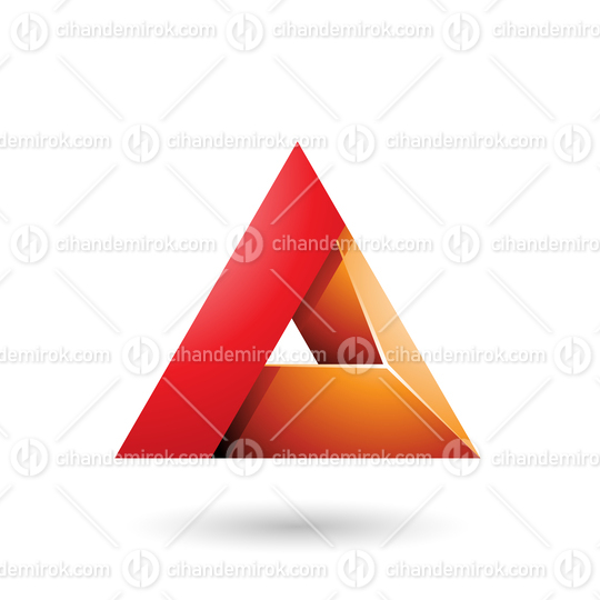 Red and Orange 3d Triangle with a Hole Vector Illustration